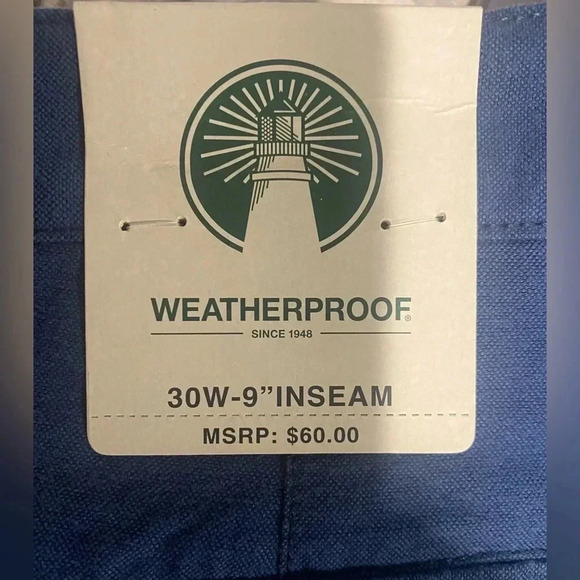 Weatherproof Flat Front Chino Shorts. Navy. 30 waist/9” inseam. NWT - Picture 4 of 6